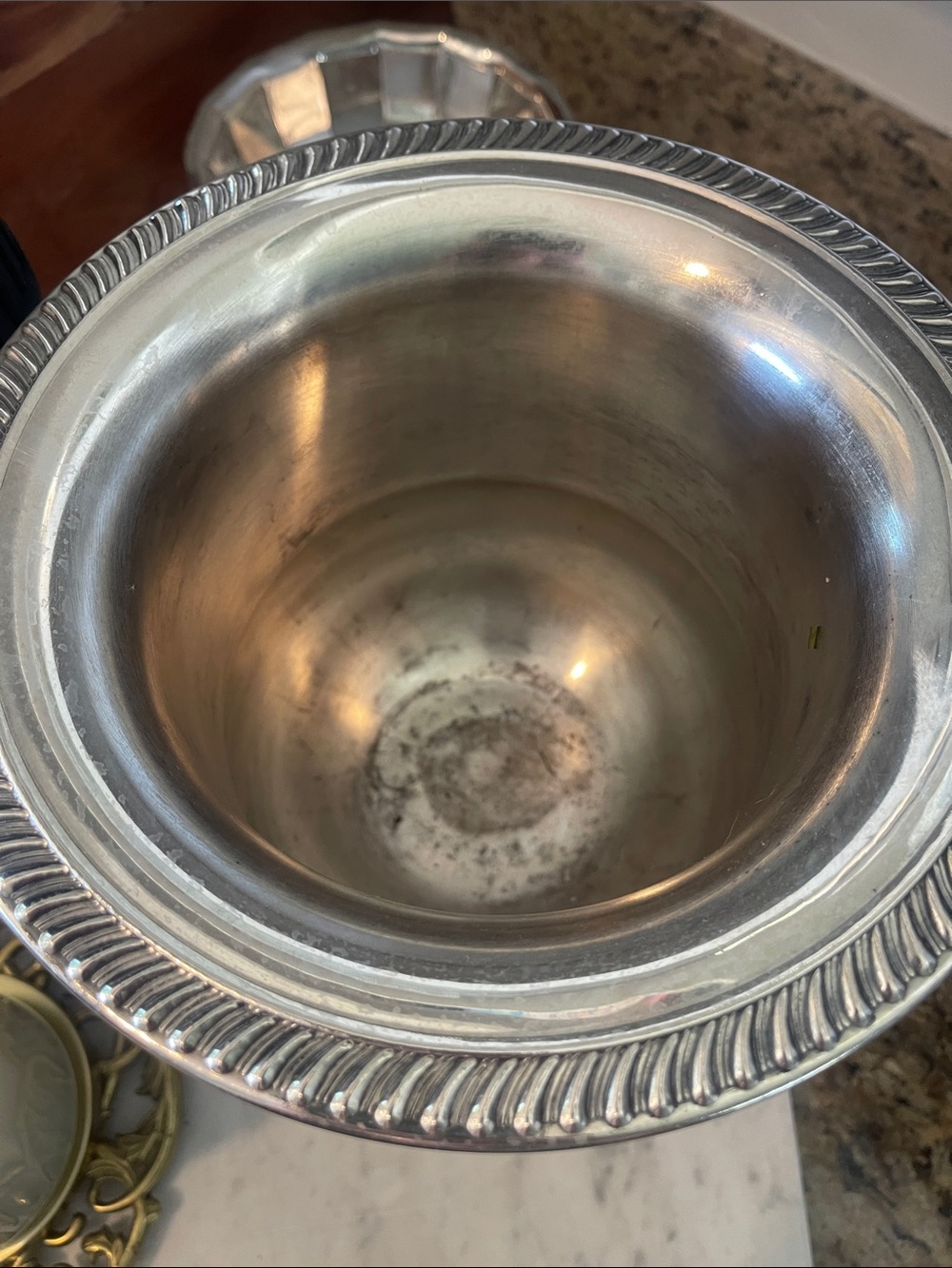 Vintage Silver Champagne Ice Bucket with Handles - Picture 3 of 3